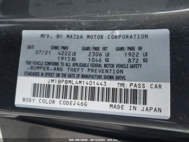 Photo 8 VIN: JM1BPBML4M1401443 - MAZDA MAZDA3 