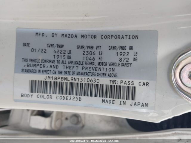 Photo 8 VIN: JM1BPBML9N1510630 - MAZDA MAZDA3 