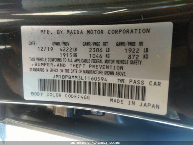 Photo 8 VIN: JM1BPBMM3L1160594 - MAZDA MAZDA3 HATCHBACK 