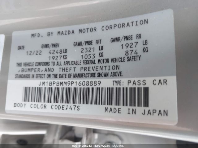 Photo 8 VIN: JM1BPBMM9P1608889 - MAZDA MAZDA3 