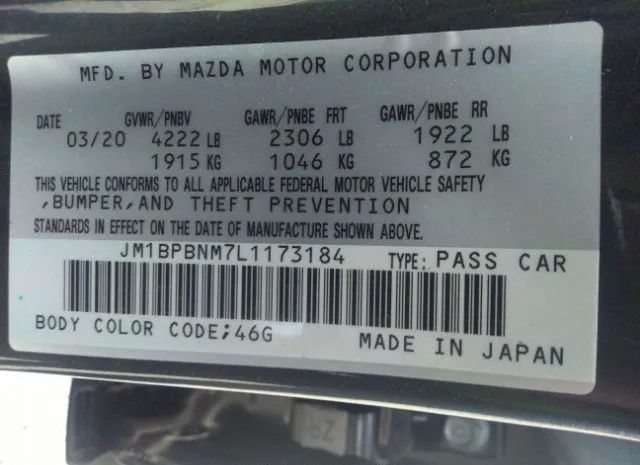 Photo 8 VIN: JM1BPBNM7L1173184 - MAZDA ALL 