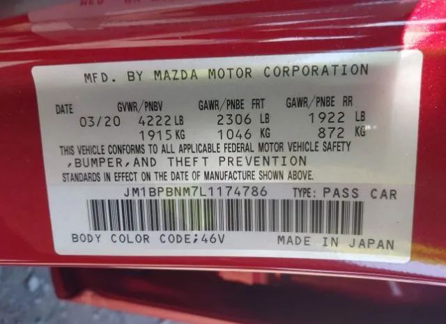 Photo 8 VIN: JM1BPBNM7L1174786 - MAZDA MAZDA3 HATCHBACK 