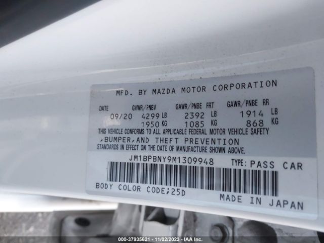 Photo 8 VIN: JM1BPBNY9M1309948 - MAZDA MAZDA3 HATCHBACK 