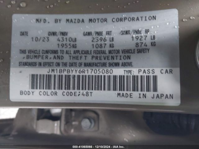 Photo 8 VIN: JM1BPBYY6R1705080 - MAZDA MAZDA3 