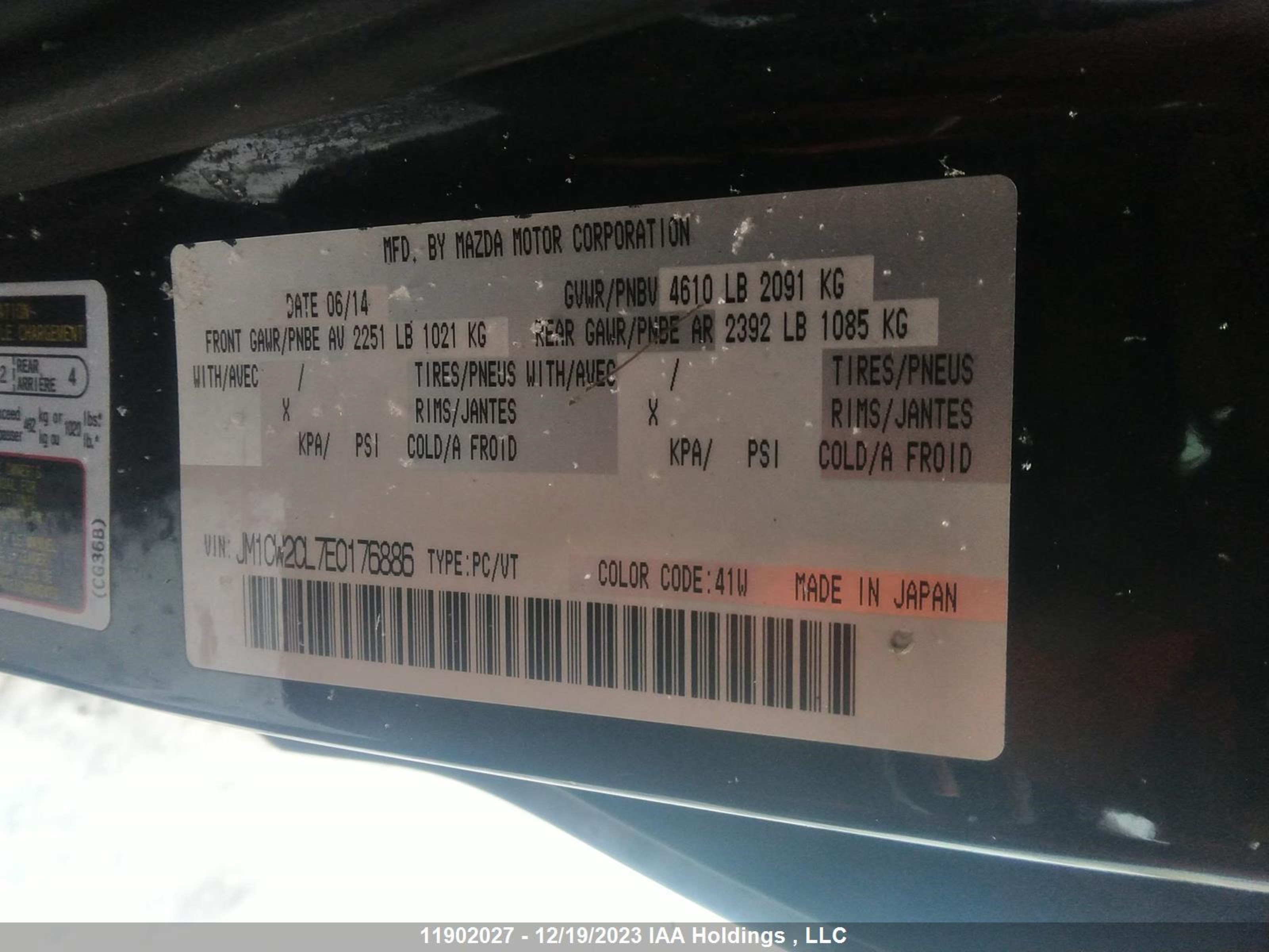 Photo 8 VIN: JM1CW2CL7E0176886 - MAZDA 5 