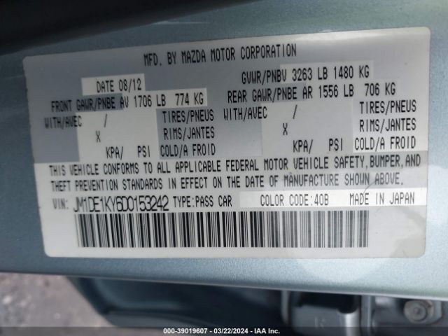 Photo 8 VIN: JM1DE1KY6D0153242 - MAZDA MAZDA2 