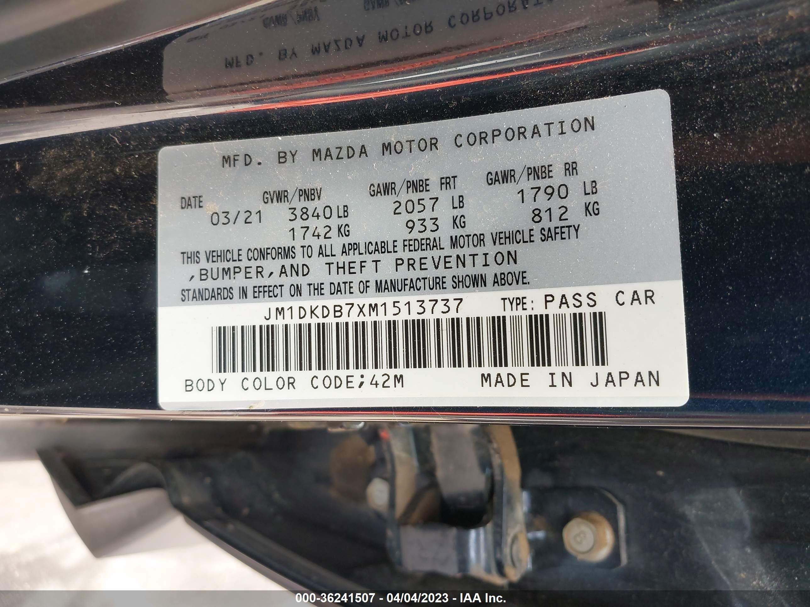 Photo 8 VIN: JM1DKDB7XM1513737 - MAZDA CX-3 