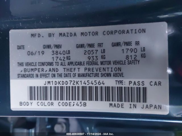 Photo 8 VIN: JM1DKDD72K1454564 - MAZDA CX-3 