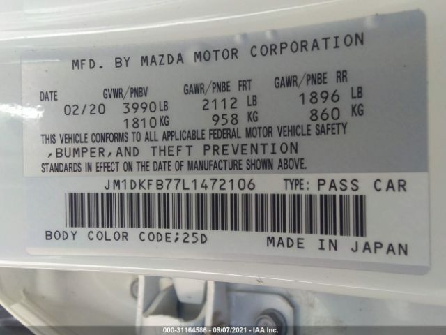 Photo 8 VIN: JM1DKFB77L1472106 - MAZDA CX-3 