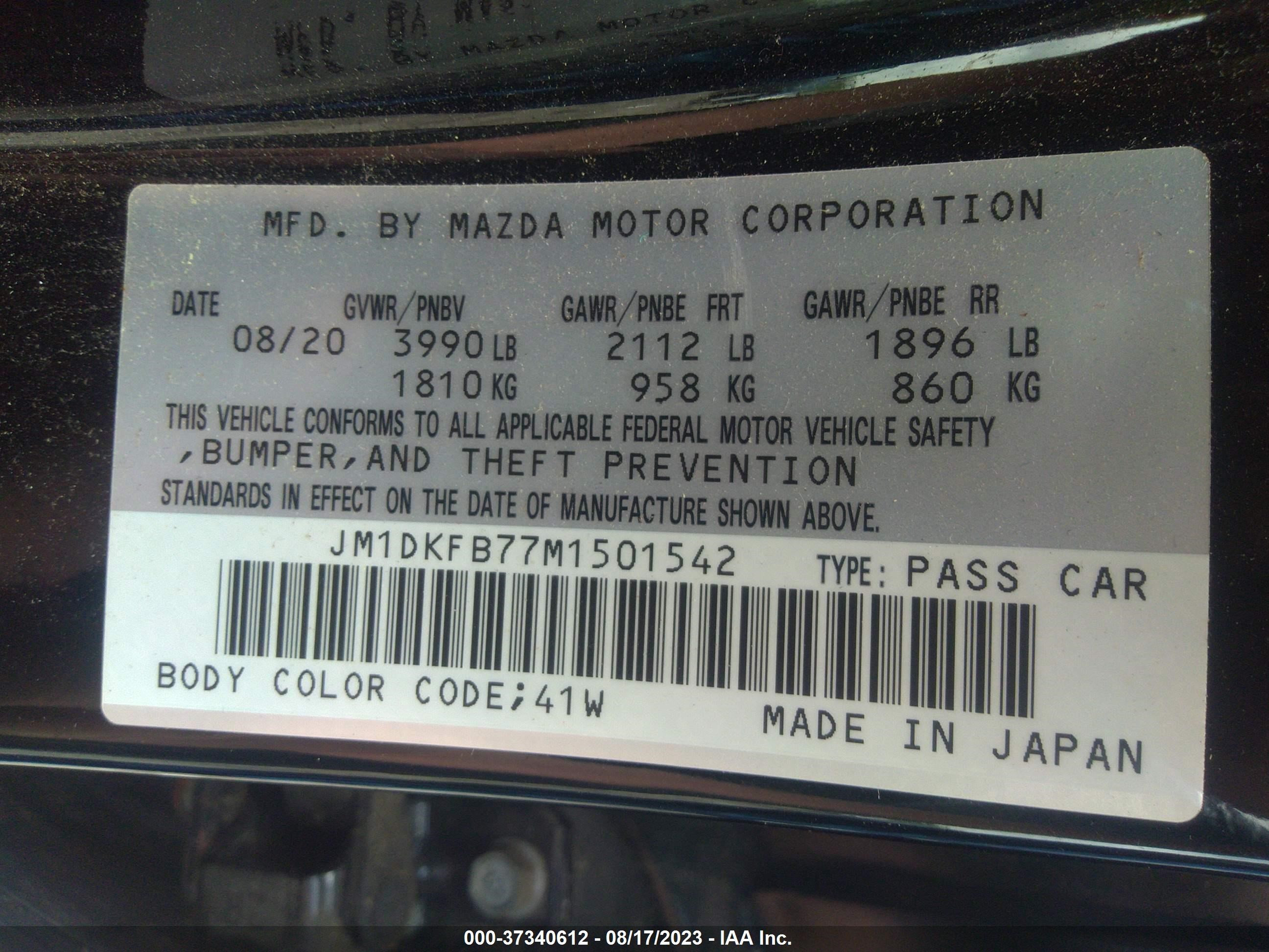 Photo 8 VIN: JM1DKFB77M1501542 - MAZDA CX-3 