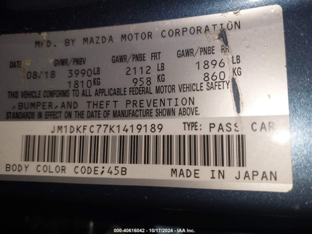 Photo 8 VIN: JM1DKFC77K1419189 - MAZDA CX-3 