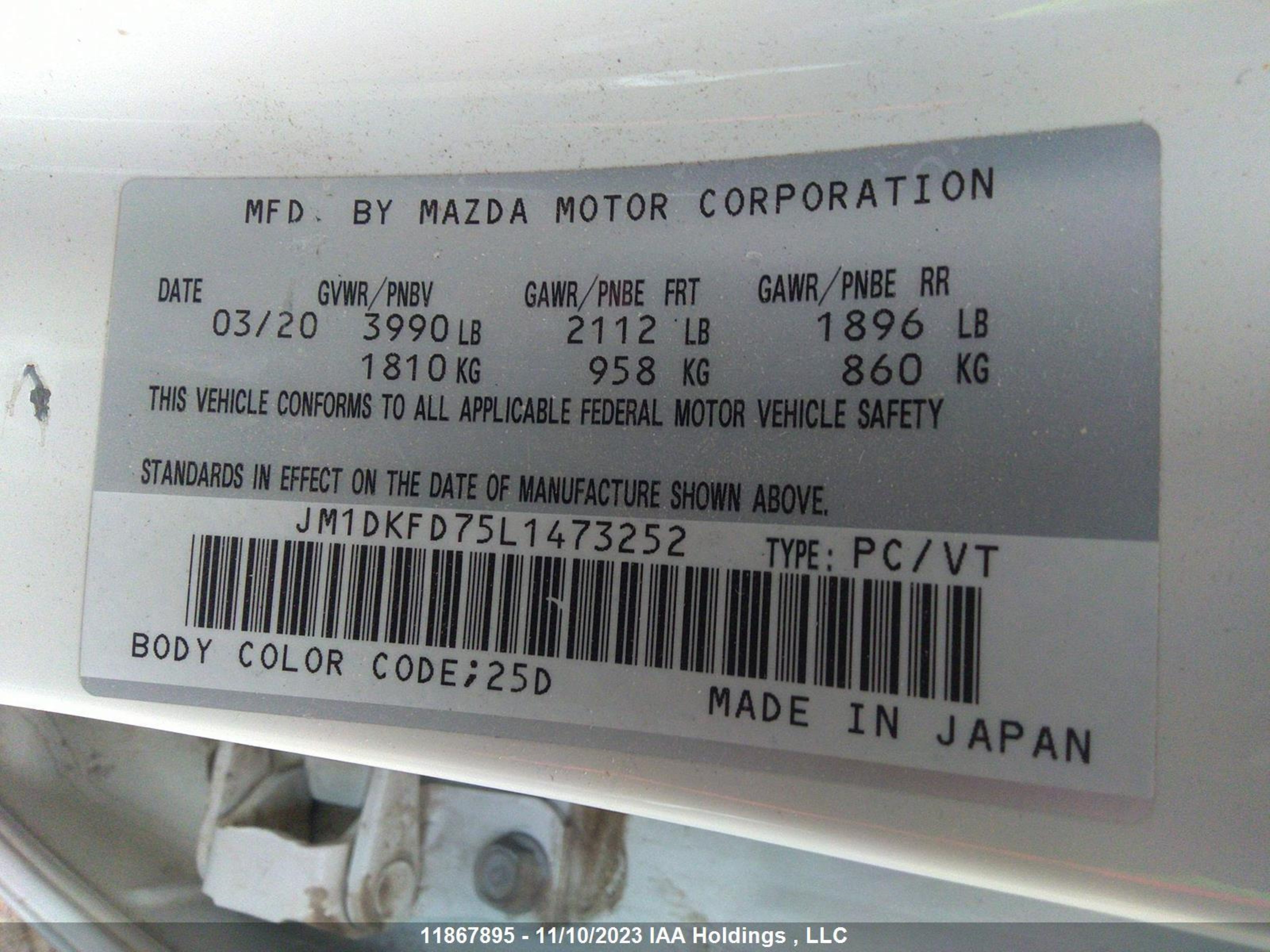 Photo 8 VIN: JM1DKFD75L1473252 - MAZDA CX-3 