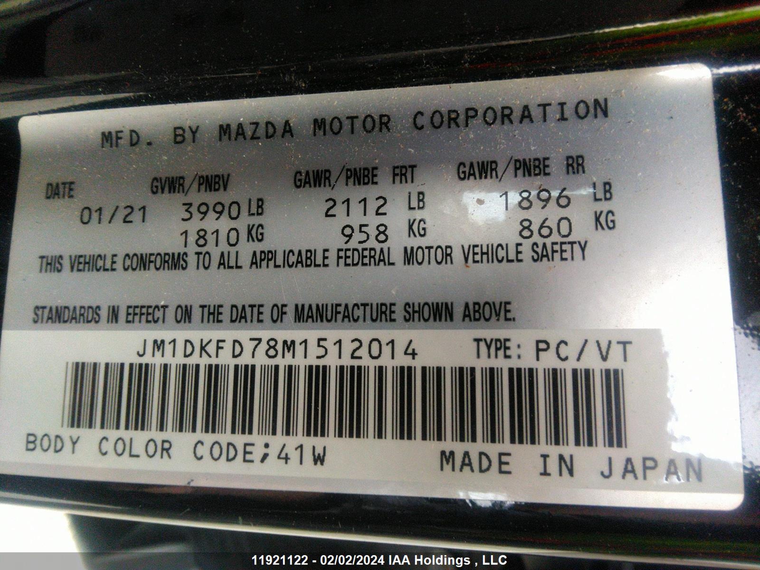 Photo 8 VIN: JM1DKFD78M1512014 - MAZDA CX-3 