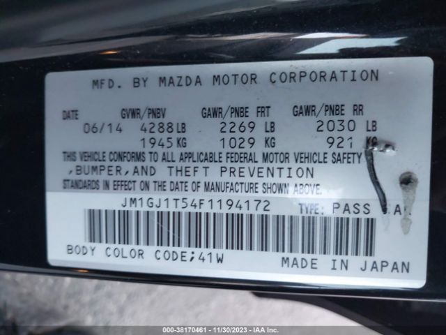 Photo 8 VIN: JM1GJ1T54F1194172 - MAZDA MAZDA6 