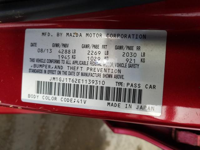 Photo 9 VIN: JM1GJ1T62E1139310 - MAZDA 6 