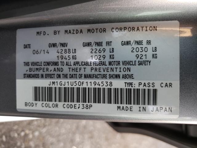 Photo 9 VIN: JM1GJ1U50F1194538 - MAZDA 6 SPORT 