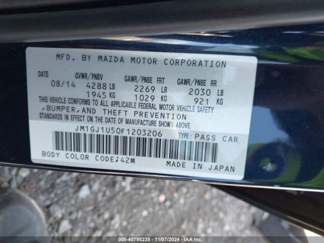 Photo 8 VIN: JM1GJ1U50F1203206 - MAZDA MAZDA6 