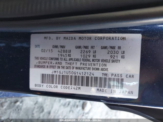 Photo 8 VIN: JM1GJ1U50G1412124 - MAZDA MAZDA6 