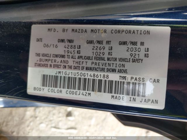 Photo 8 VIN: JM1GJ1U50G1486188 - MAZDA MAZDA6 