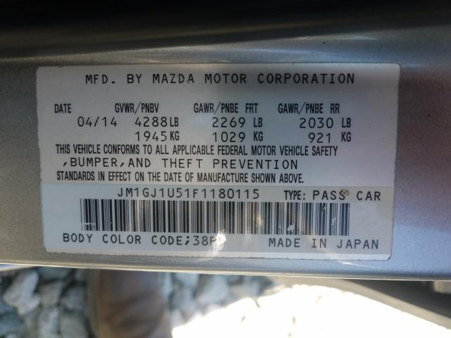 Photo 9 VIN: JM1GJ1U51F1180115 - MAZDA 6 SPORT 