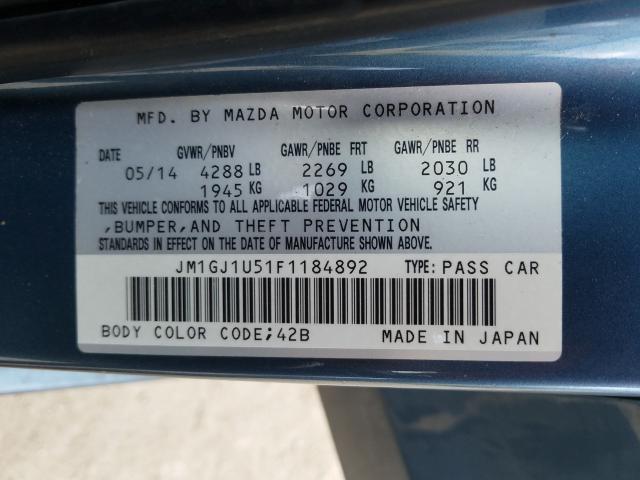 Photo 9 VIN: JM1GJ1U51F1184892 - MAZDA 6 SPORT 