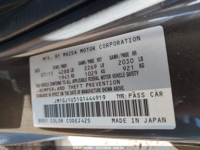 Photo 8 VIN: JM1GJ1U51G1444919 - MAZDA MAZDA6 