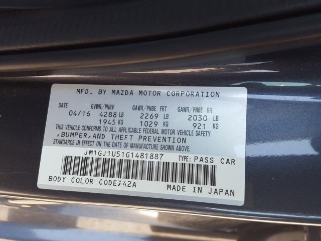 Photo 9 VIN: JM1GJ1U51G1481887 - MAZDA 6 SPORT 