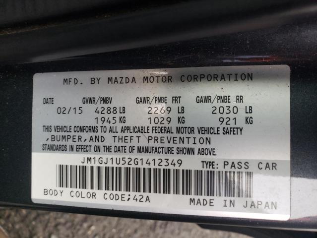 Photo 11 VIN: JM1GJ1U52G1412349 - MAZDA 6 