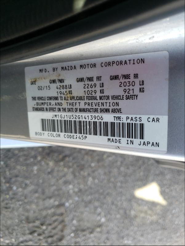 Photo 9 VIN: JM1GJ1U52G1413906 - MAZDA 6 SPORT 