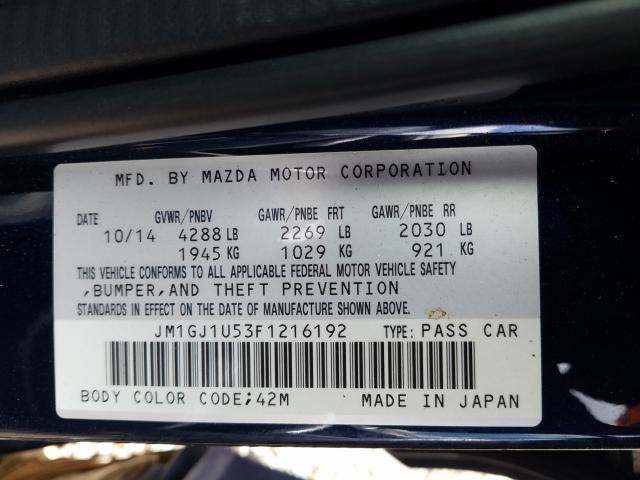 Photo 9 VIN: JM1GJ1U53F1216192 - MAZDA 6 