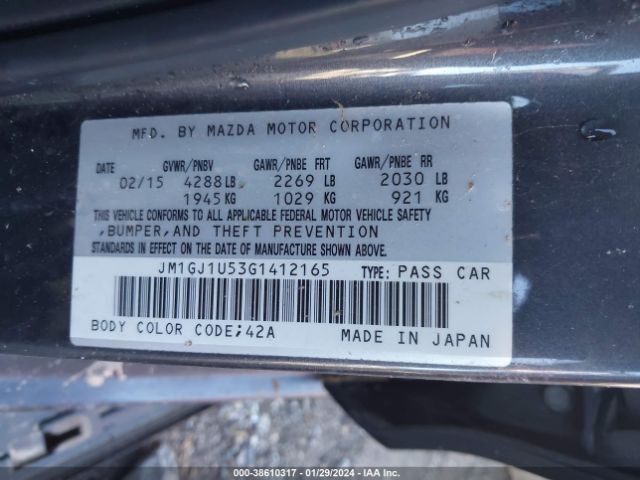 Photo 8 VIN: JM1GJ1U53G1412165 - MAZDA MAZDA6 