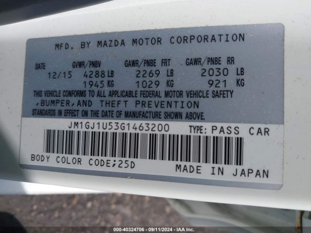 Photo 8 VIN: JM1GJ1U53G1463200 - MAZDA MAZDA6 