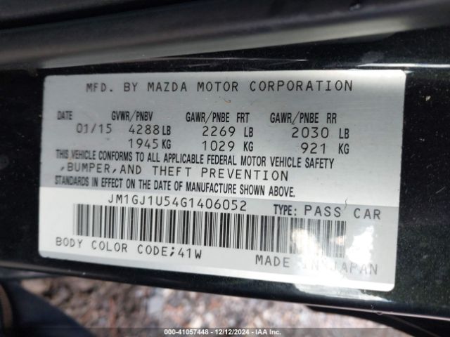 Photo 8 VIN: JM1GJ1U54G1406052 - MAZDA MAZDA6 