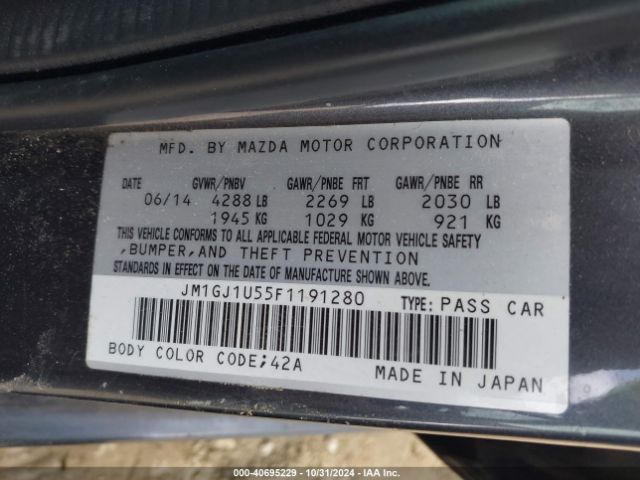 Photo 8 VIN: JM1GJ1U55F1191280 - MAZDA MAZDA6 