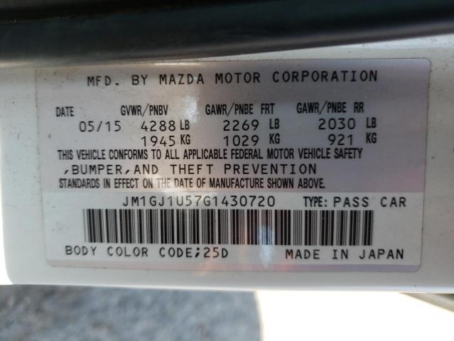 Photo 9 VIN: JM1GJ1U57G1430720 - MAZDA 6 