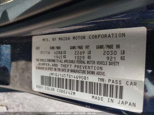 Photo 8 VIN: JM1GJ1U57G1469081 - MAZDA MAZDA6 