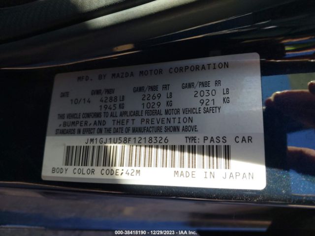 Photo 8 VIN: JM1GJ1U58F1218326 - MAZDA MAZDA6 