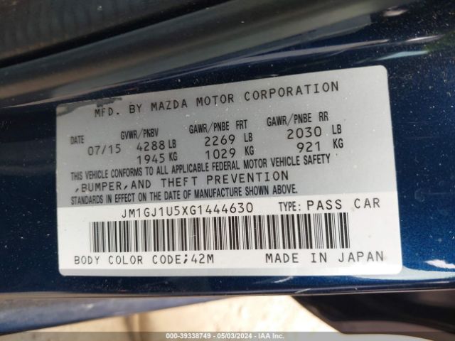 Photo 8 VIN: JM1GJ1U5XG1444630 - MAZDA MAZDA6 