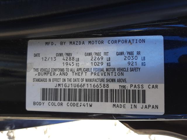 Photo 9 VIN: JM1GJ1U66F1166588 - MAZDA 6 