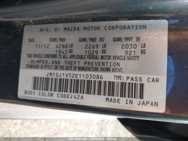 Photo 8 VIN: JM1GJ1V52E1103086 - MAZDA MAZDA6 