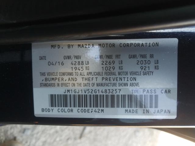 Photo 9 VIN: JM1GJ1V52G1483257 - MAZDA 6 