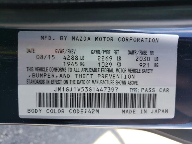 Photo 9 VIN: JM1GJ1V53G1447397 - MAZDA 6 TOURING 