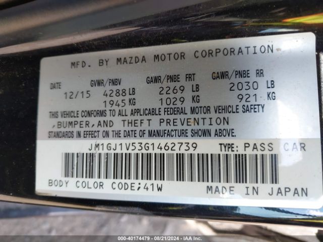 Photo 8 VIN: JM1GJ1V53G1462739 - MAZDA MAZDA6 