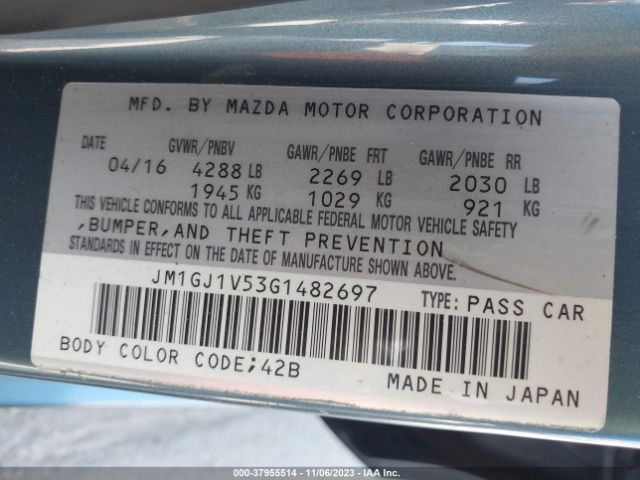 Photo 8 VIN: JM1GJ1V53G1482697 - MAZDA 6 