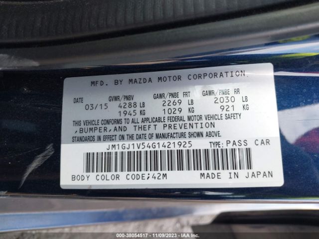 Photo 8 VIN: JM1GJ1V54G1421925 - MAZDA 6 