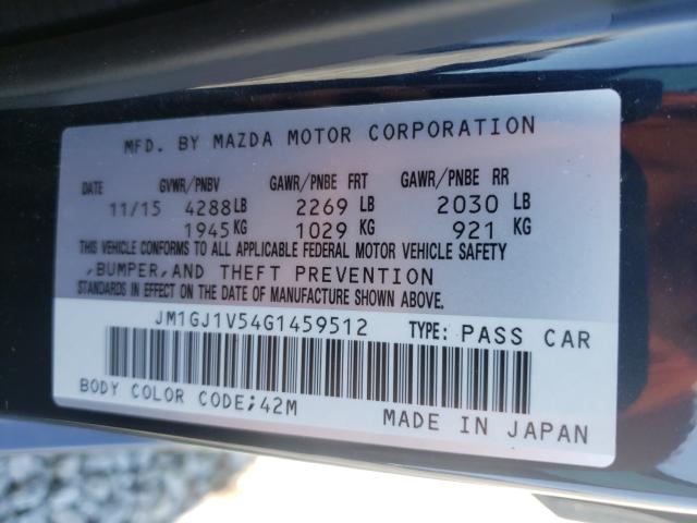 Photo 9 VIN: JM1GJ1V54G1459512 - MAZDA 6 