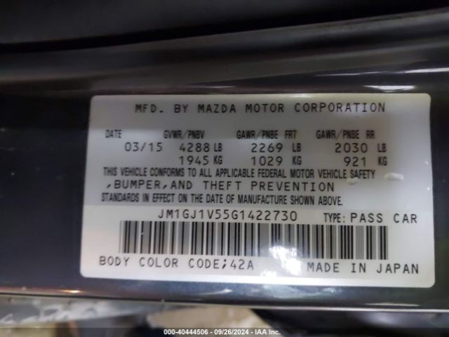 Photo 8 VIN: JM1GJ1V55G1422730 - MAZDA MAZDA6 