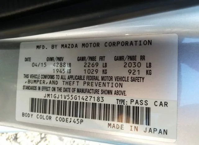 Photo 8 VIN: JM1GJ1V55G1427183 - MAZDA MAZDA6 