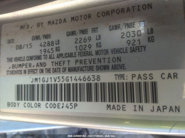 Photo 8 VIN: JM1GJ1V55G1446638 - MAZDA 6 