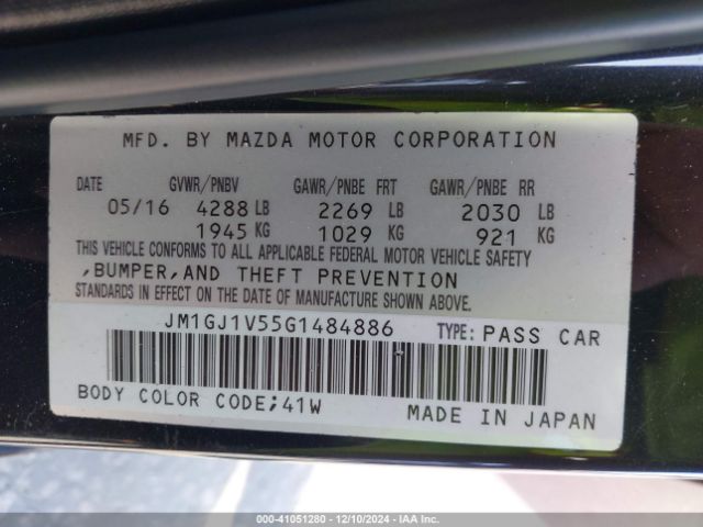 Photo 8 VIN: JM1GJ1V55G1484886 - MAZDA MAZDA6 